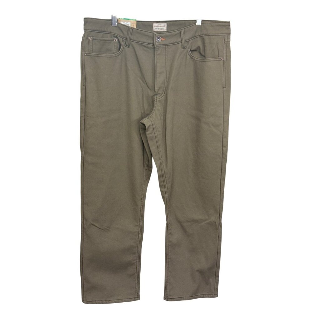 Weatherproof Vintage Mens Regular Fit Stretch Canvas Fleece-Lined Pants 38x29